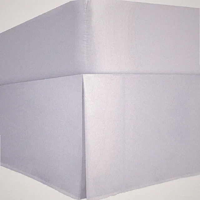 4 Sided White Solid 600 TC Cotton, Split / Open Corner Tailored Bed Skirt