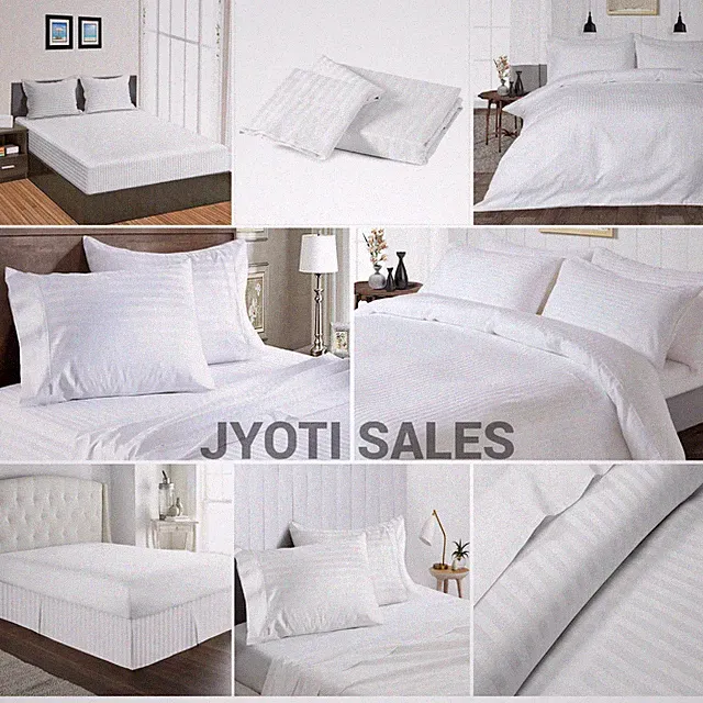 Awesome Bedding 1000TC/1200TC 100% Cotton Select Item White Stripe