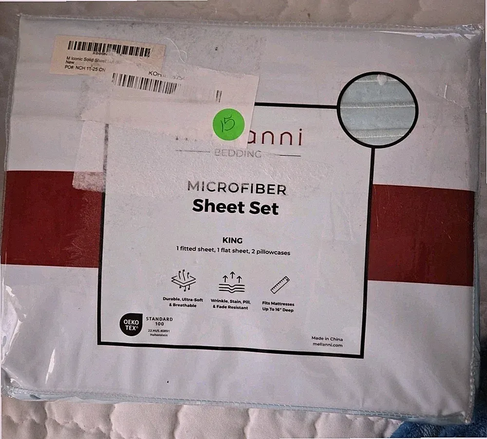 King Mellanni Blue Sheet Set 4 Pc 2 Pillowcases 1+1 Iconic Sheet Set Collection