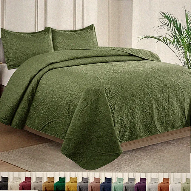 Luxury Bedspread Ultra Soft Quilted Set Reversible Coverlet Bedding Twin Queen