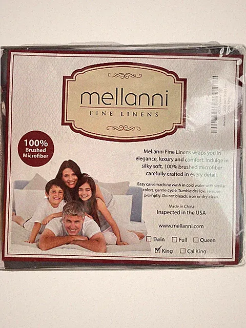 Mellanni 1800 Bed Sheet Set – King Size, 5-Piece, Brushed Microfiber, Gray