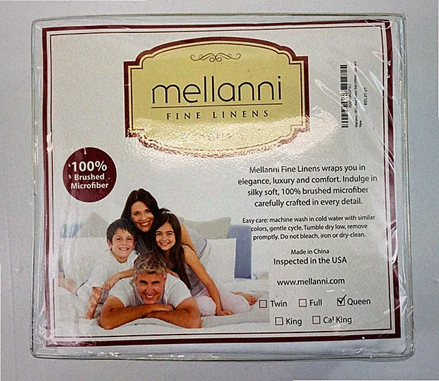 Mellanni 1800 Brushed Microfiber Queen Bed Sheet Set, 4 Piece - White