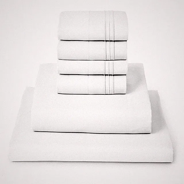 Mellanni 6-Piece Bed Sheet Set- Deep Pocket, Wrinkle, Stain Resistant Microfiber