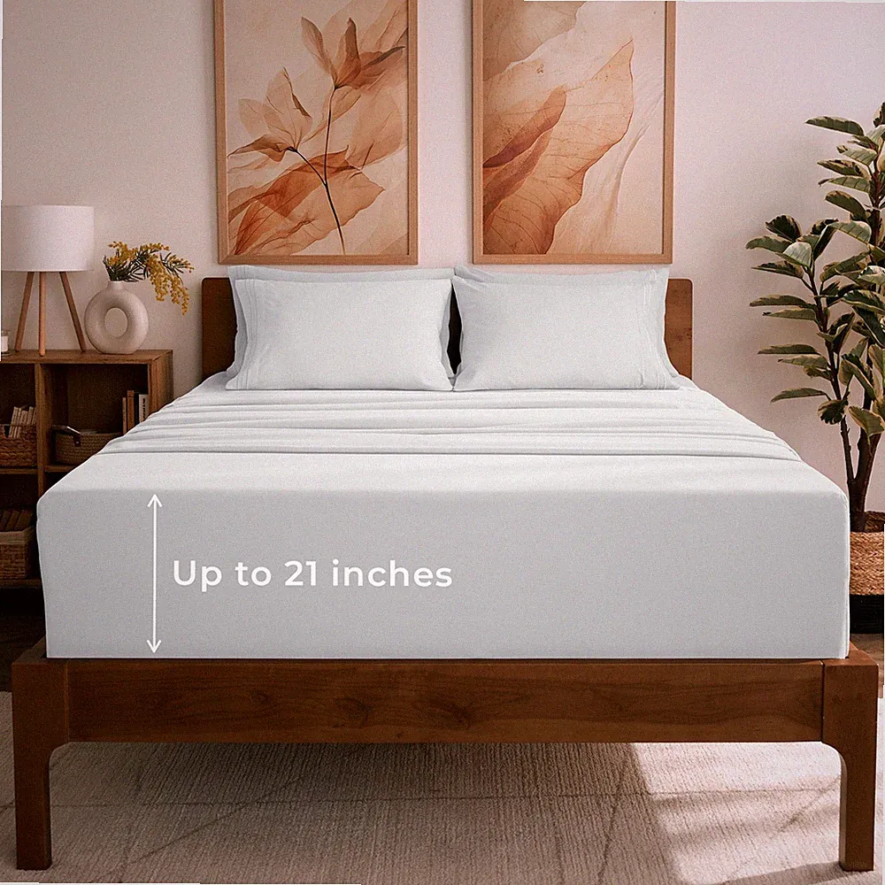 Mellanni 6-Piece Sheet Set Microfiber Extra Deep Pocket up to 21" Mattress