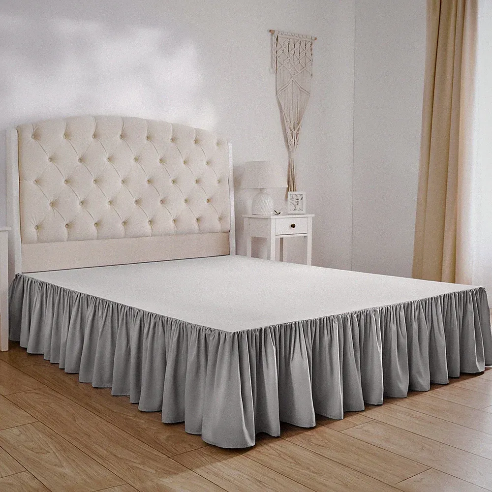 Mellanni Bed Skirt 15-Inch Tailored Ruffled Drop, Bed Frame and Box Spring Cover