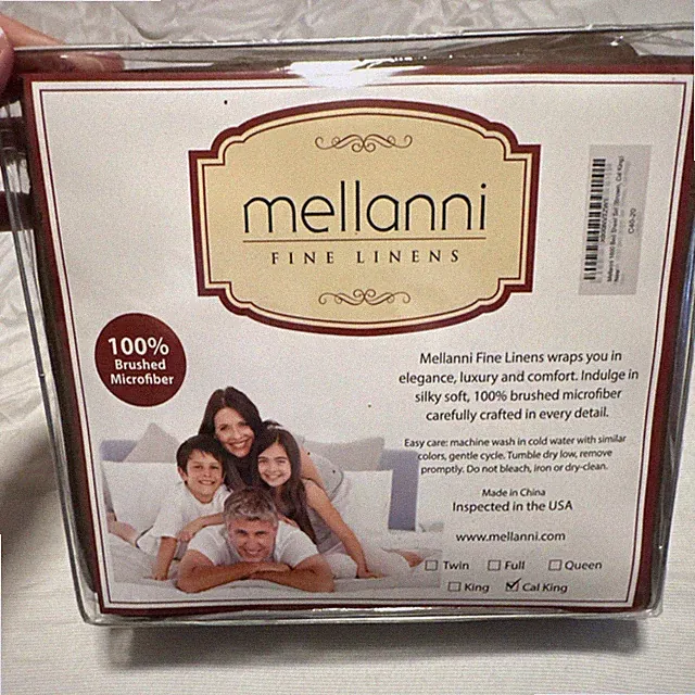 Mellanni Cal King Brown Sheet Set 100% Brushed Microfiber Extra Soft 1800 TC