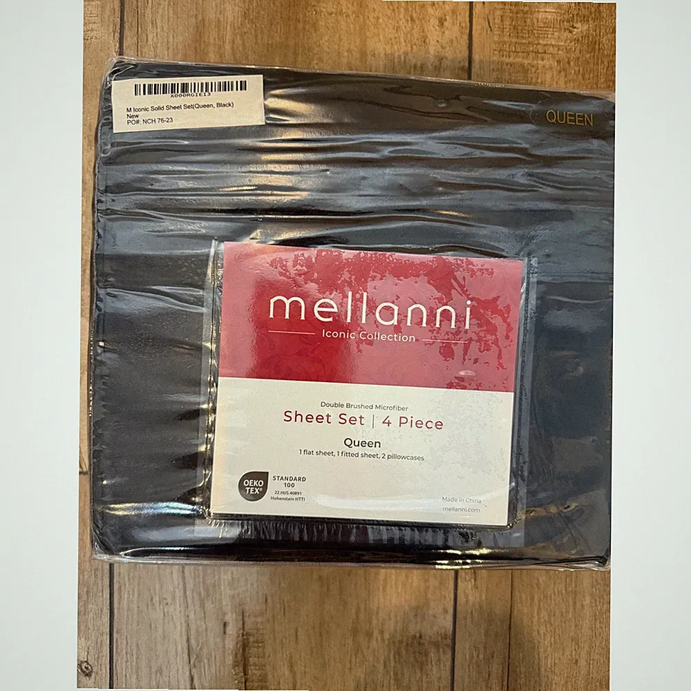 Mellanni Iconic Collection Queen Sheet Set 4 Piece Black Microfiber NCH 76-23