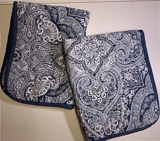 Mellanni Pillow Shams (2) Standard Size Quilted Dusty Blue Bandana Print Good Co