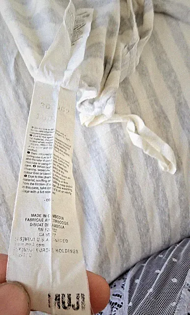Muji King Duvet Set Gray/White Striped 100% Cotton w/Mellanni Fitted 100% Poly