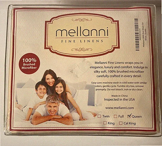 NEW Mellanni 1800 Brushed Microfiber Extra Soft QUEEN BED SHEET SET BEIGE CREAM