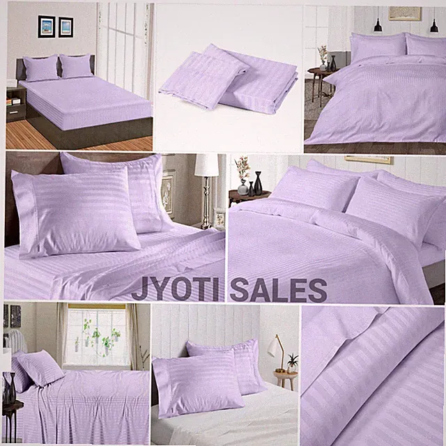 Select Bedding Set - Sheets/Duvet Covers/Bed Skirt/Pillow Case Lavender Stripes